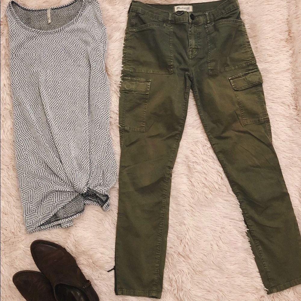 Madewell olive skinny ankle pants